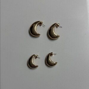 Gold Crescent Moon Earrings